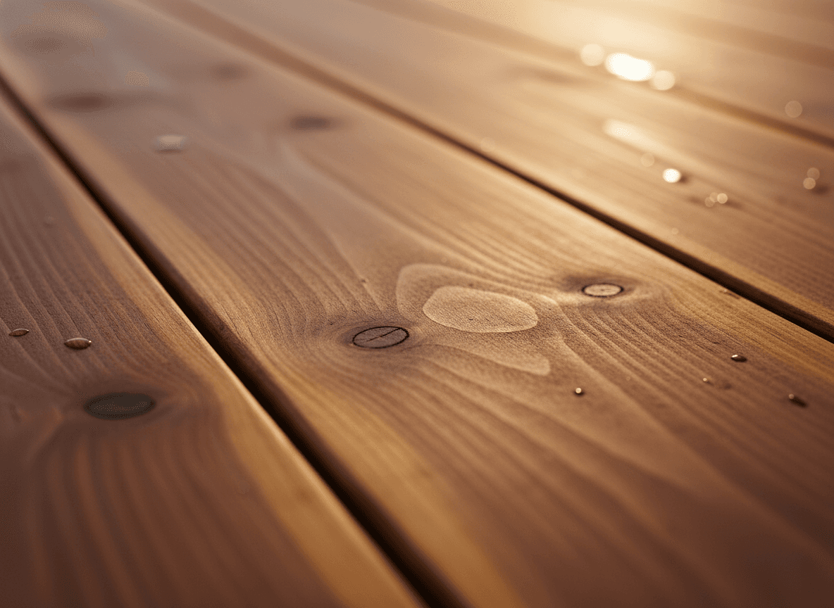 Cedar deck close-up showing wood grain