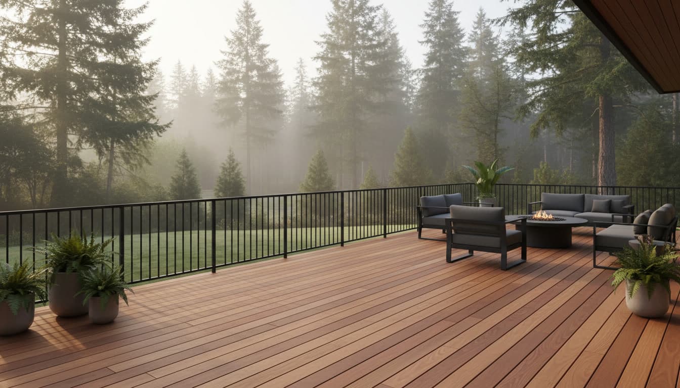 Natural cedar deck with beautiful wood grain