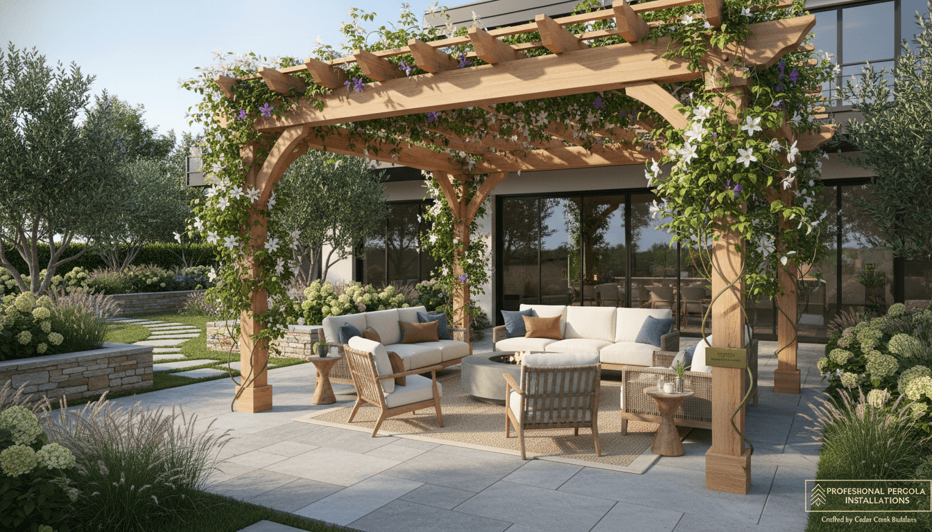 Modern pergola installation